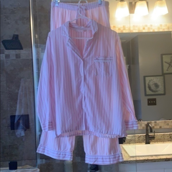 Victoria secret cotton pink stripe pajamas size M - Picture 2 of 9